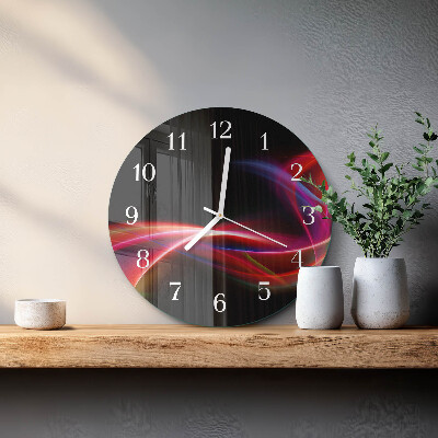 Ronde glazen klok Abstracte lijnen
