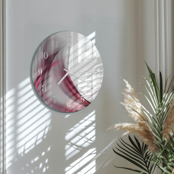 Ronde glazen klok Abstracte lijnen