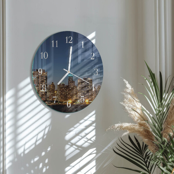 Ronde glazen klok Horizon