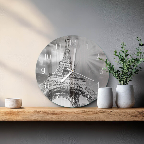 Ronde glazen klok Eiffeltoren Parijs