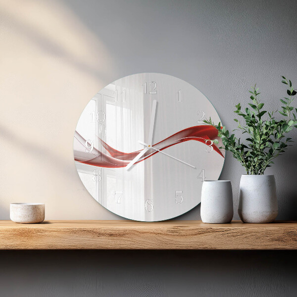 Ronde glazen klok Abstracte lijnen