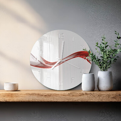 Ronde glazen klok Abstracte lijnen