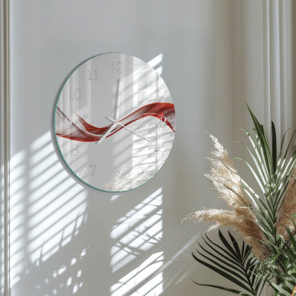 Ronde glazen klok Abstracte lijnen