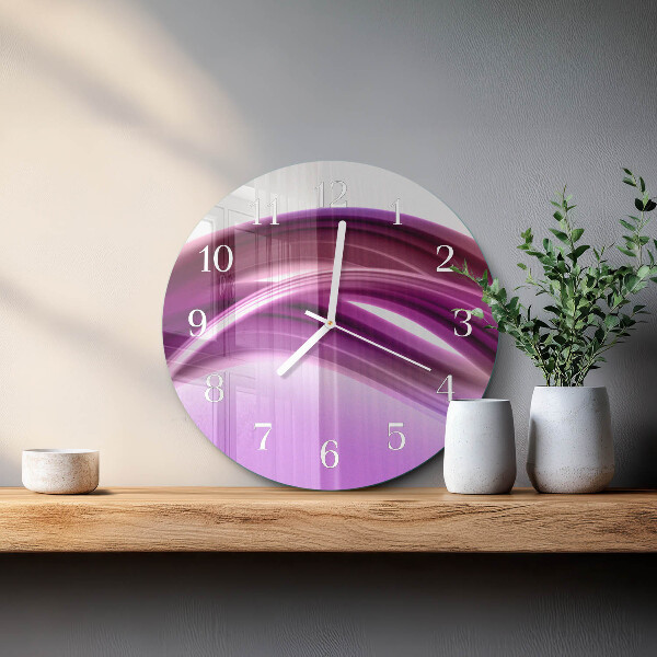 Ronde glazen klok Abstracte lijnen