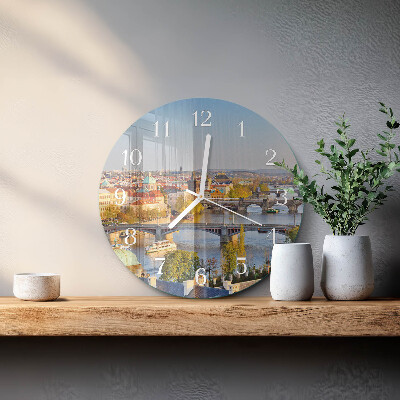 Ronde glazen klok Stad Praag