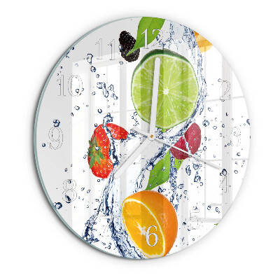 Ronde glazen klok Fruit Citroen
