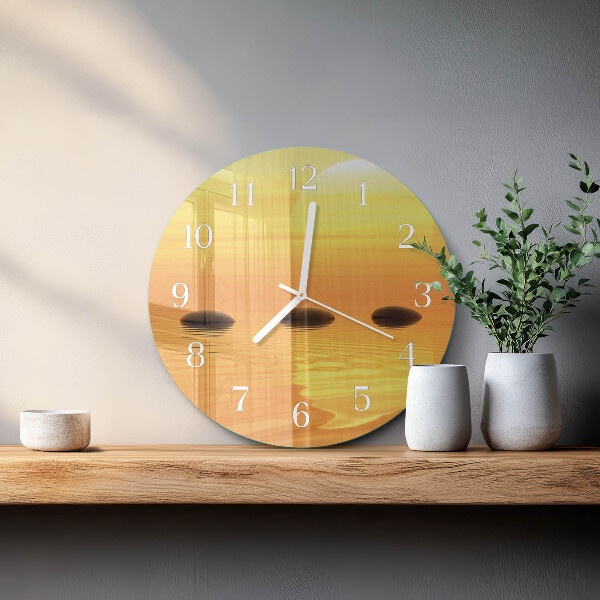 Ronde glazen klok Water Zon