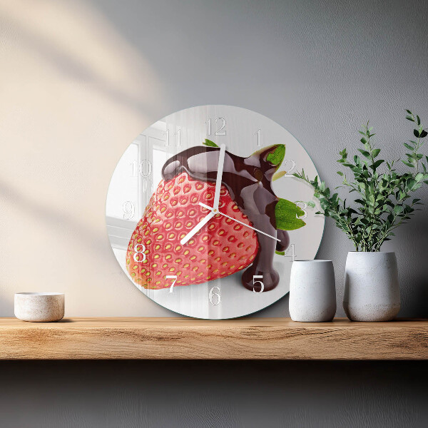 Ronde glazen klok Aardbeienchocolade