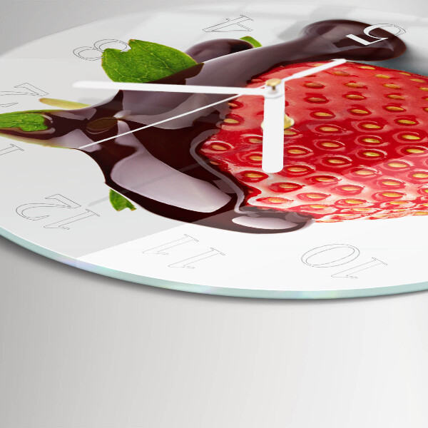 Ronde glazen klok Aardbeienchocolade