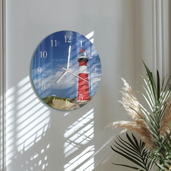 Ronde glazen klok Vuurtoren