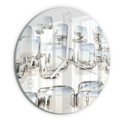 Ronde glazen klok 3D-kubus