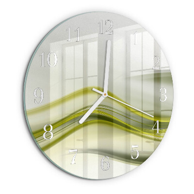 Ronde glazen klok Abstracte lijnen