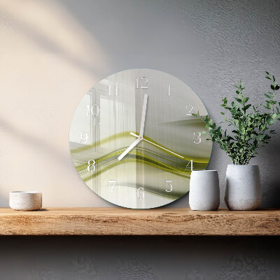 Ronde glazen klok Abstracte lijnen