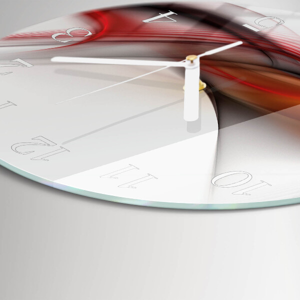 Ronde glazen klok Abstracte lijnen