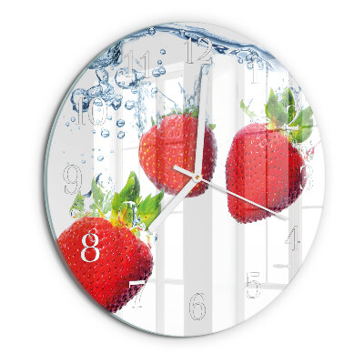 Ronde glazen klok Aardbeien