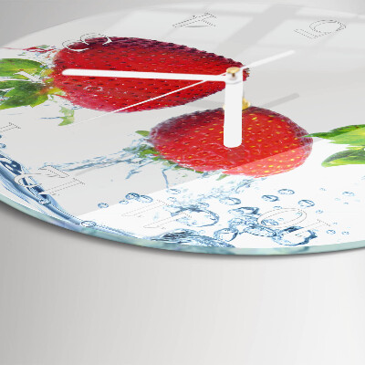 Ronde glazen klok Aardbeien