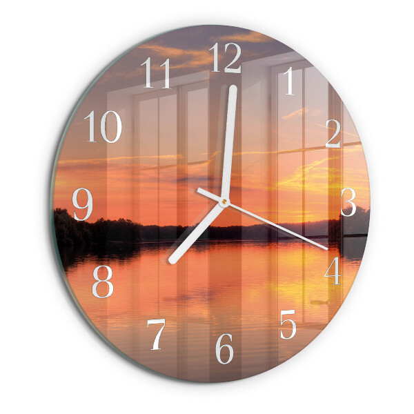 Ronde glazen klok Zonsondergang