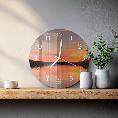 Ronde glazen klok Zonsondergang
