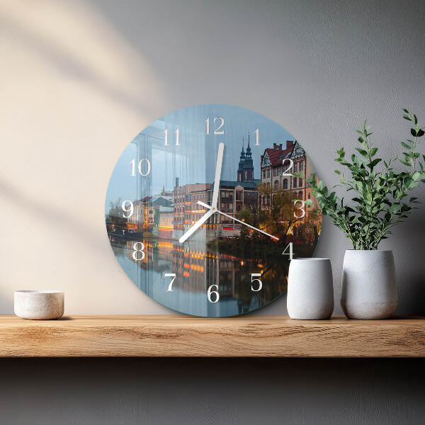 Ronde glazen klok Oude stad