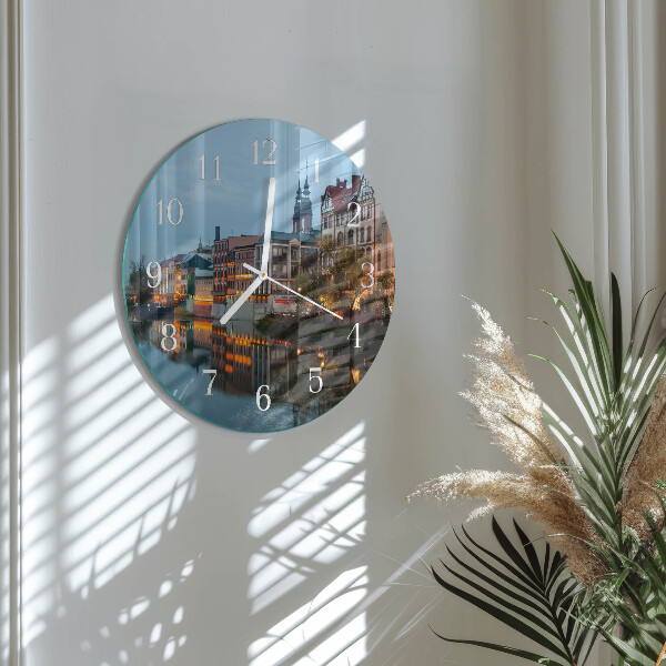 Ronde glazen klok Oude stad