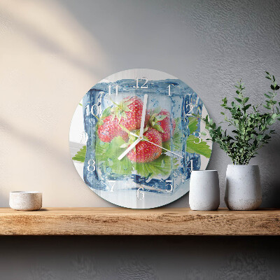 Ronde glazen klok Aardbeienijs