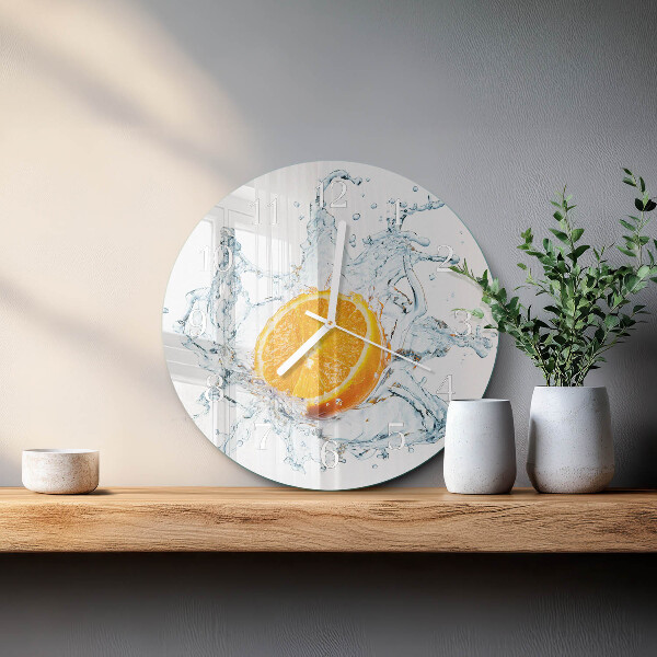 Ronde glazen klok Water