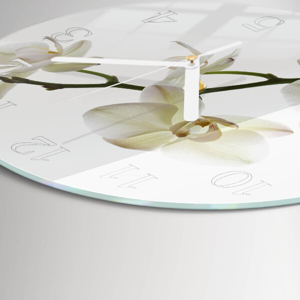 Ronde glazen klok Orchidee
