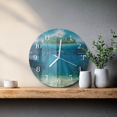 Ronde glazen klok Zeebedding