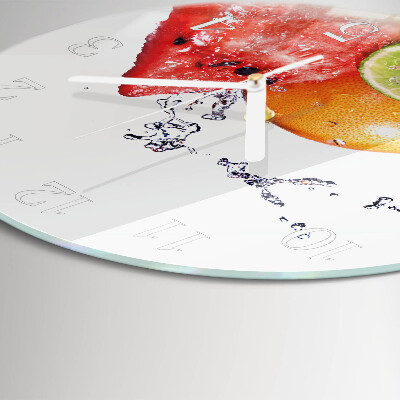 Ronde glazen klok Fruit