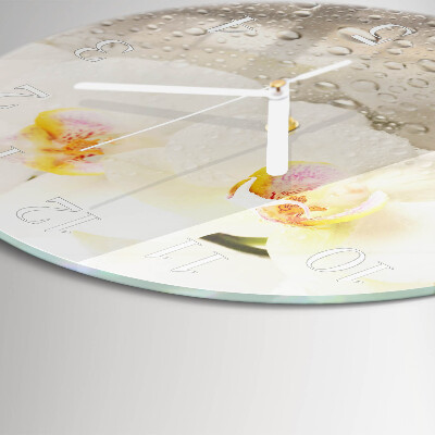 Ronde glazen klok Orchidee