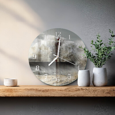 Ronde glazen klok Storm