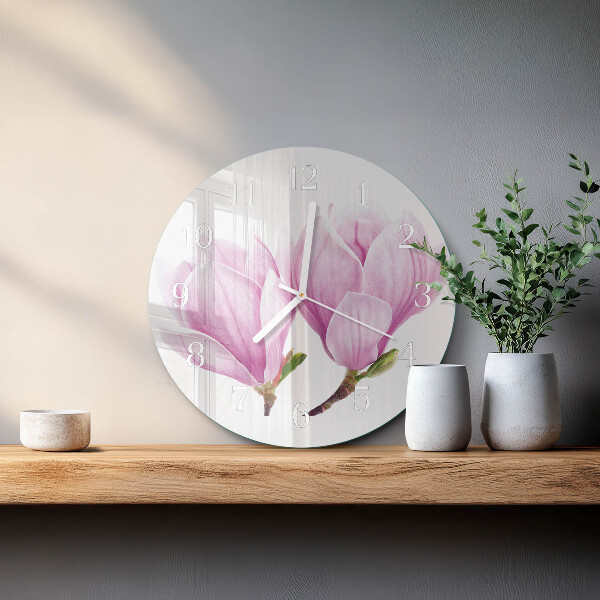 Ronde glazen klok Magnolia