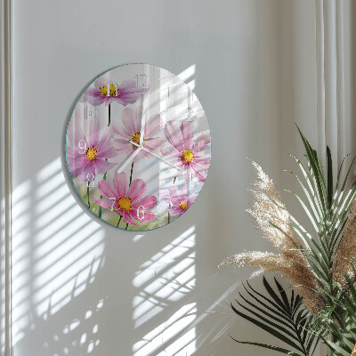 Ronde glazen klok Bloemen