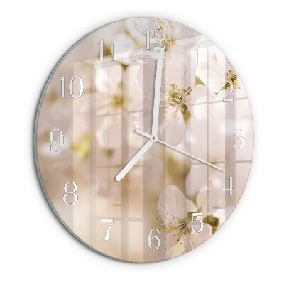 Ronde glazen klok Bloemen