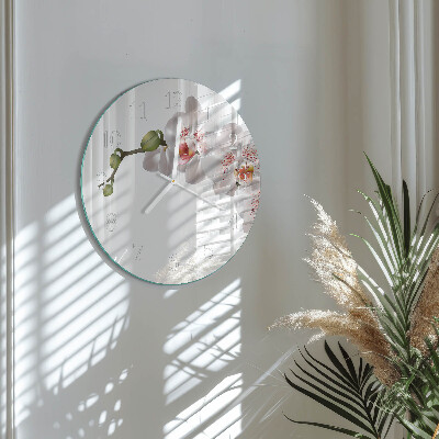 Ronde glazen klok Orchidee