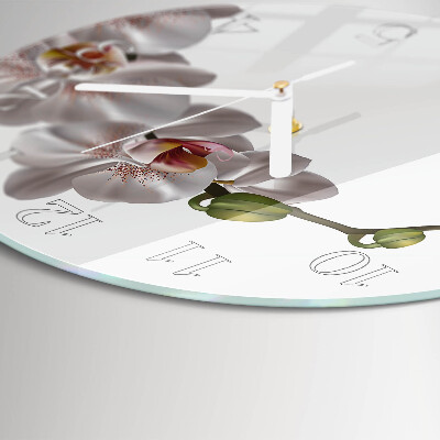 Ronde glazen klok Orchidee