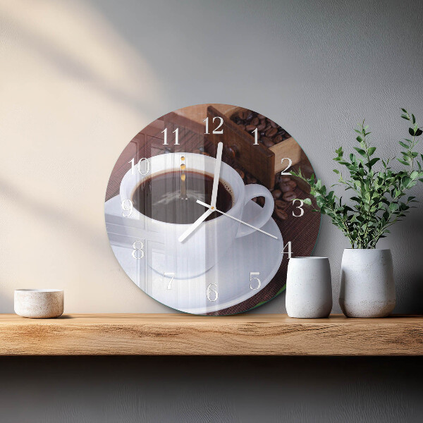 Ronde glazen klok Koffie