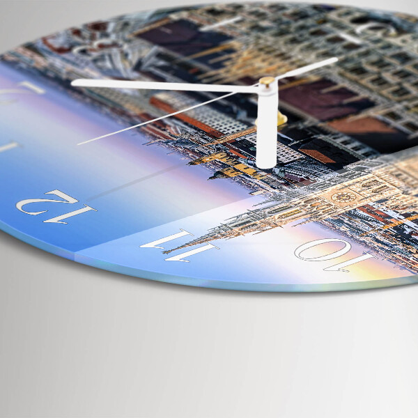 Ronde glazen klok Horizon