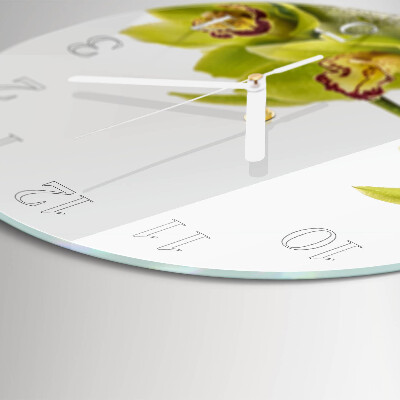 Ronde glazen klok Orchidee