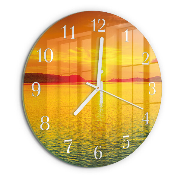 Ronde glazen klok Zonsondergang