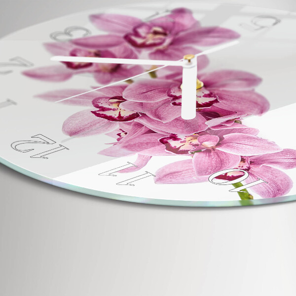 Ronde glazen klok Orchidee