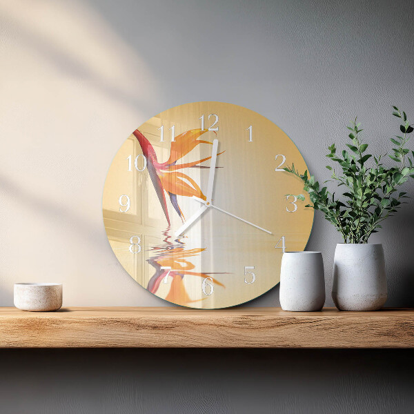 Ronde glazen klok Bloem