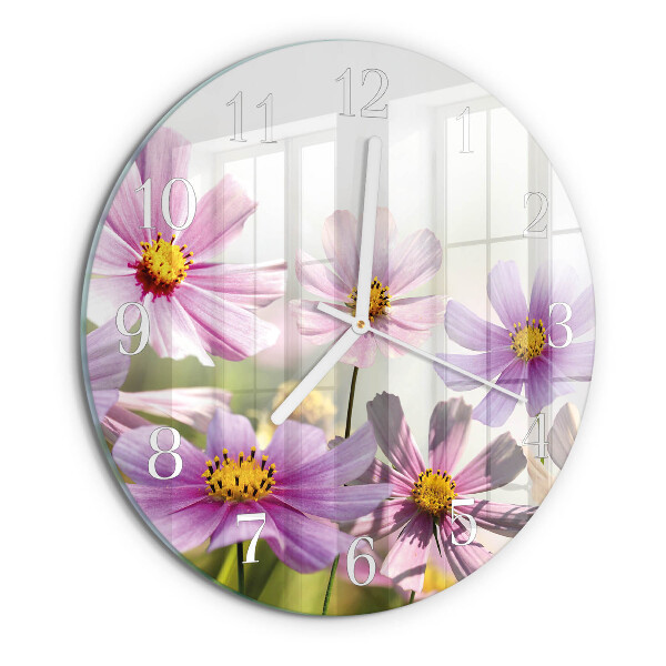 Ronde glazen klok Bloemen