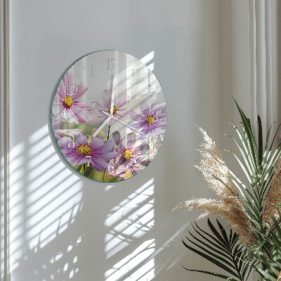 Ronde glazen klok Bloemen