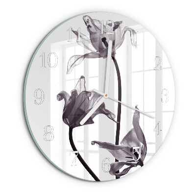 Ronde glazen klok Bloemen