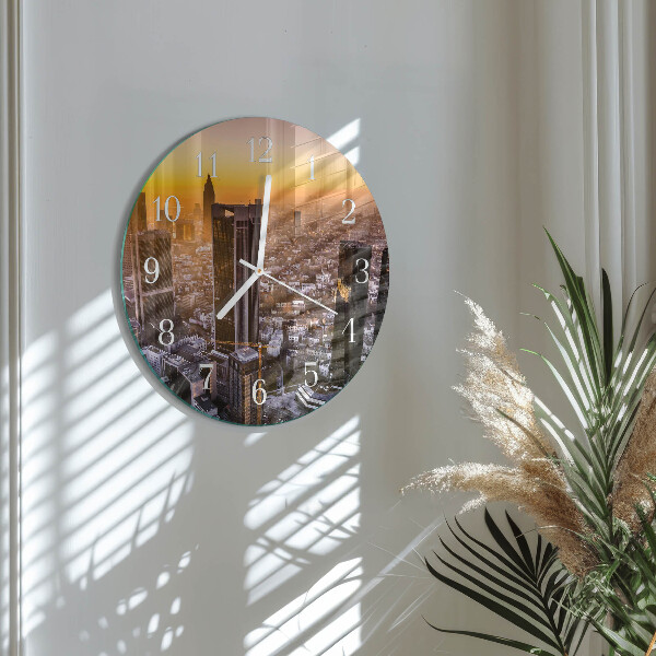 Ronde glazen klok Zonsondergang