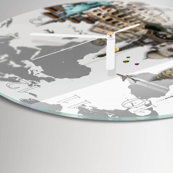 Ronde glazen klok Wereld