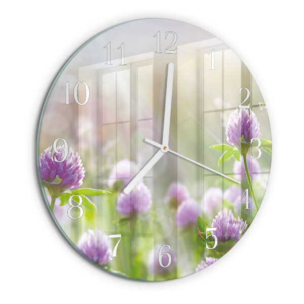Ronde glazen klok Bloemen