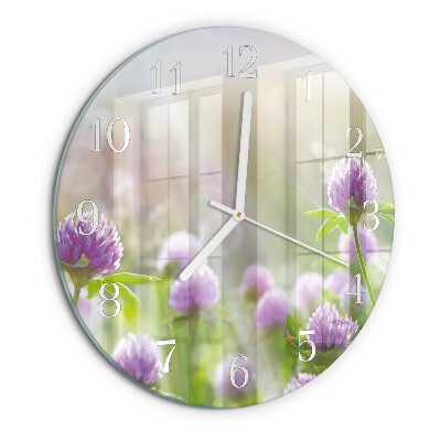 Ronde glazen klok Bloemen