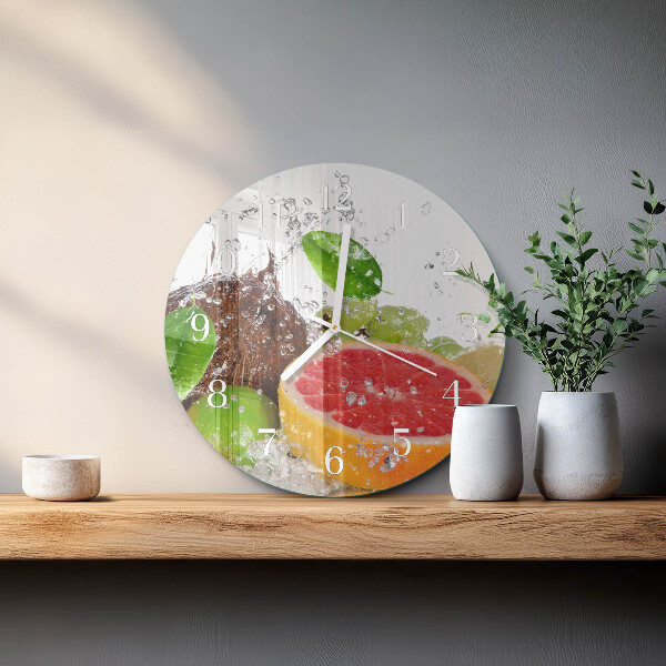 Ronde glazen klok Fruit